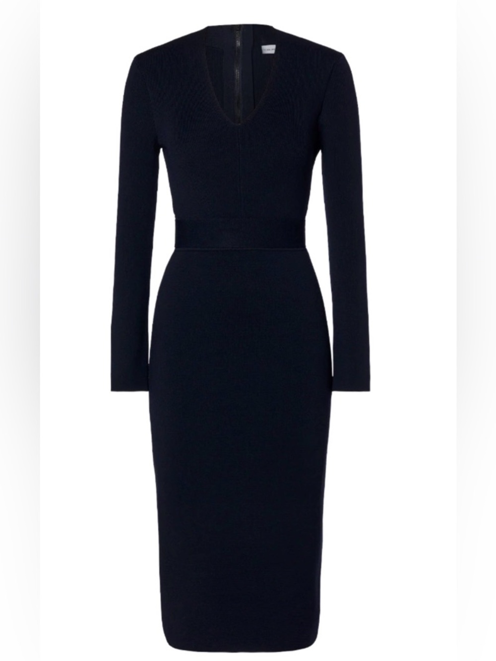 Scanlan Theodore Navy V-Neck Midi Dress with Waist Tie XS navy - Picture 6 of 6